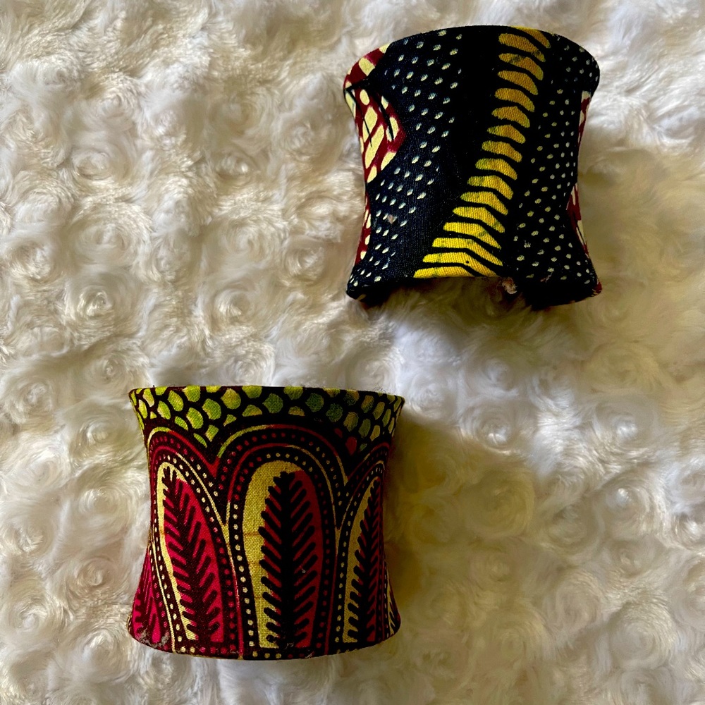 African Fabric Covered Cuffs